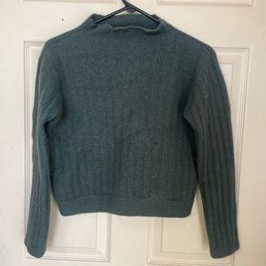 Muted Teal Cropped Rosanna Sweater